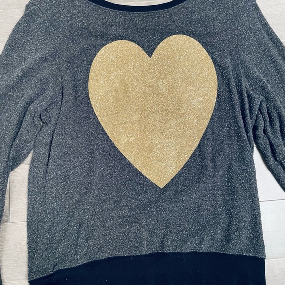 Wildfox gold sparkle heart sweater - Picture 2 of 4
